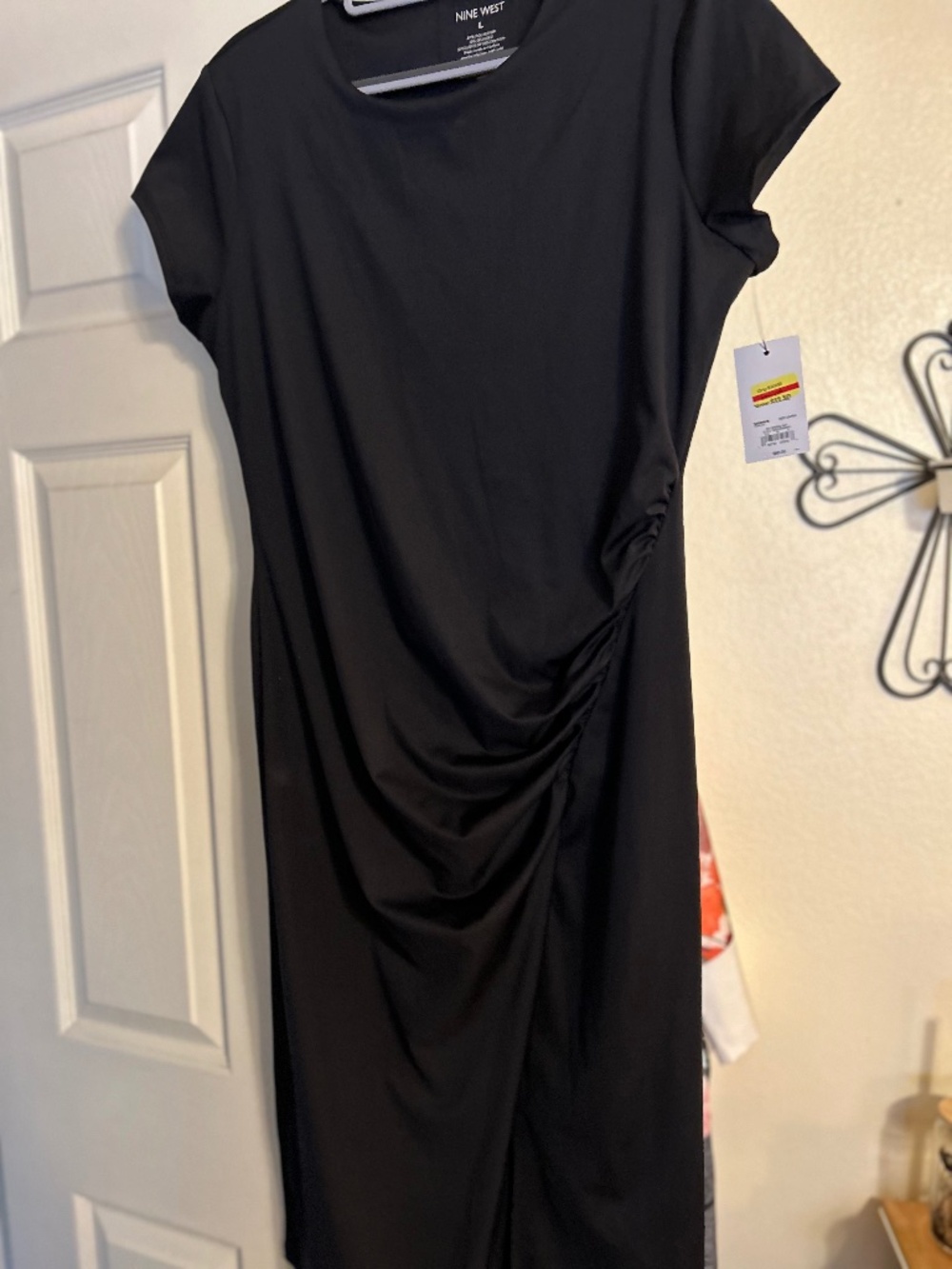 NWT Nine West ruched little black dress